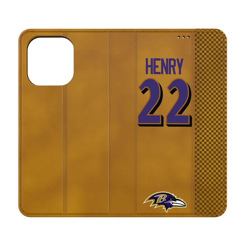 Keyscaper Derrick Henry Brown Baltimore Ravens Folio iPhone Case