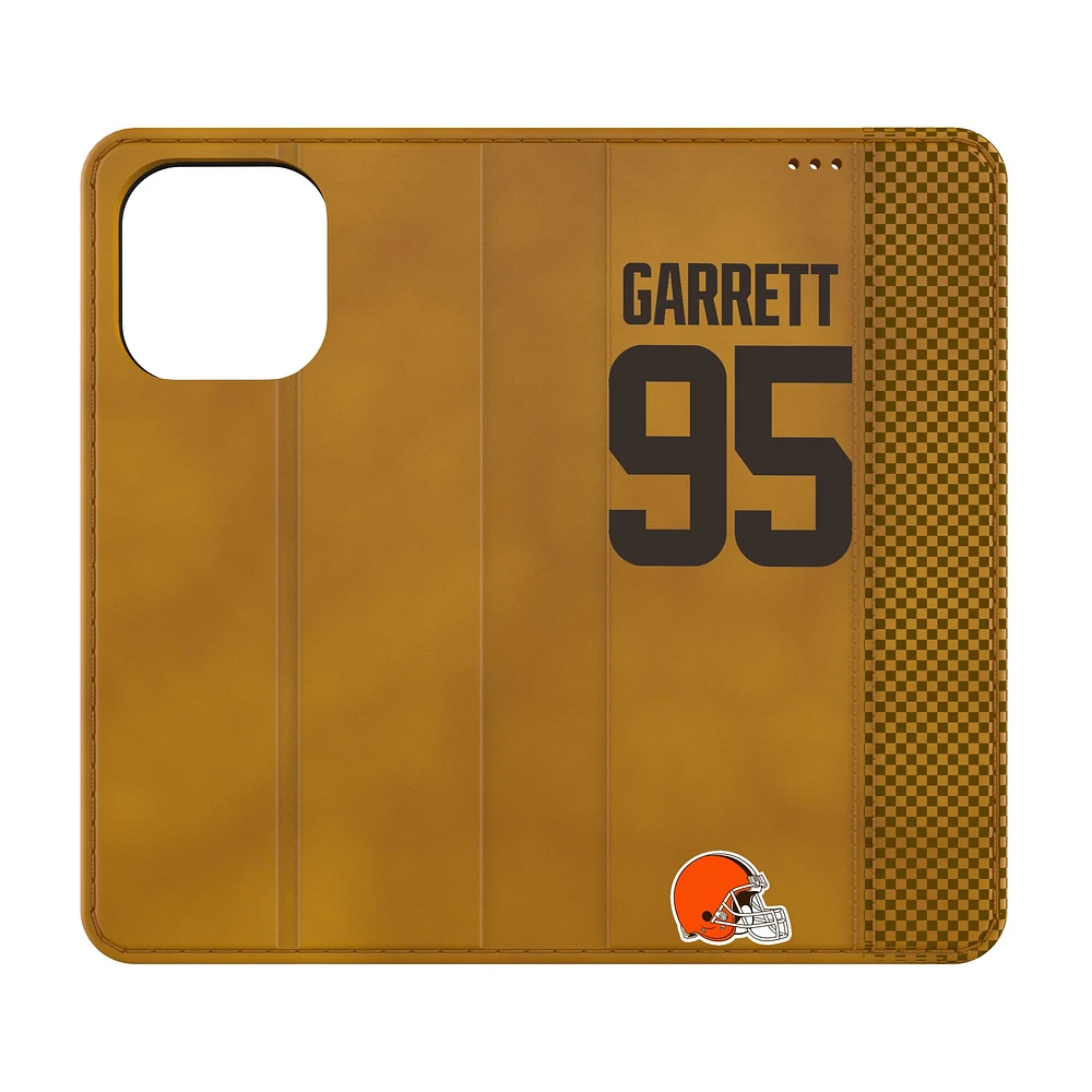 Keyscaper Myles Garrett Brown Cleveland Browns Folio iPhone Case