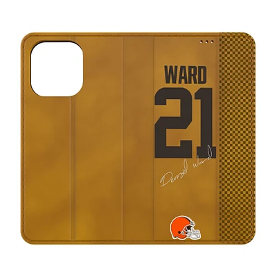 Keyscaper Denzel Ward Brown Cleveland Browns Folio iPhone Case