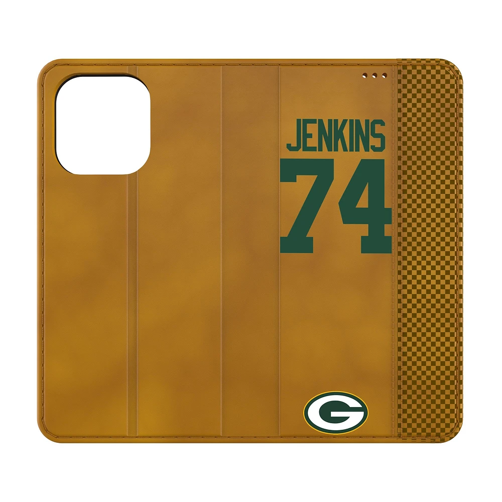 Keyscaper Elgton Jenkins Brown Green Bay Packers Folio iPhone Case