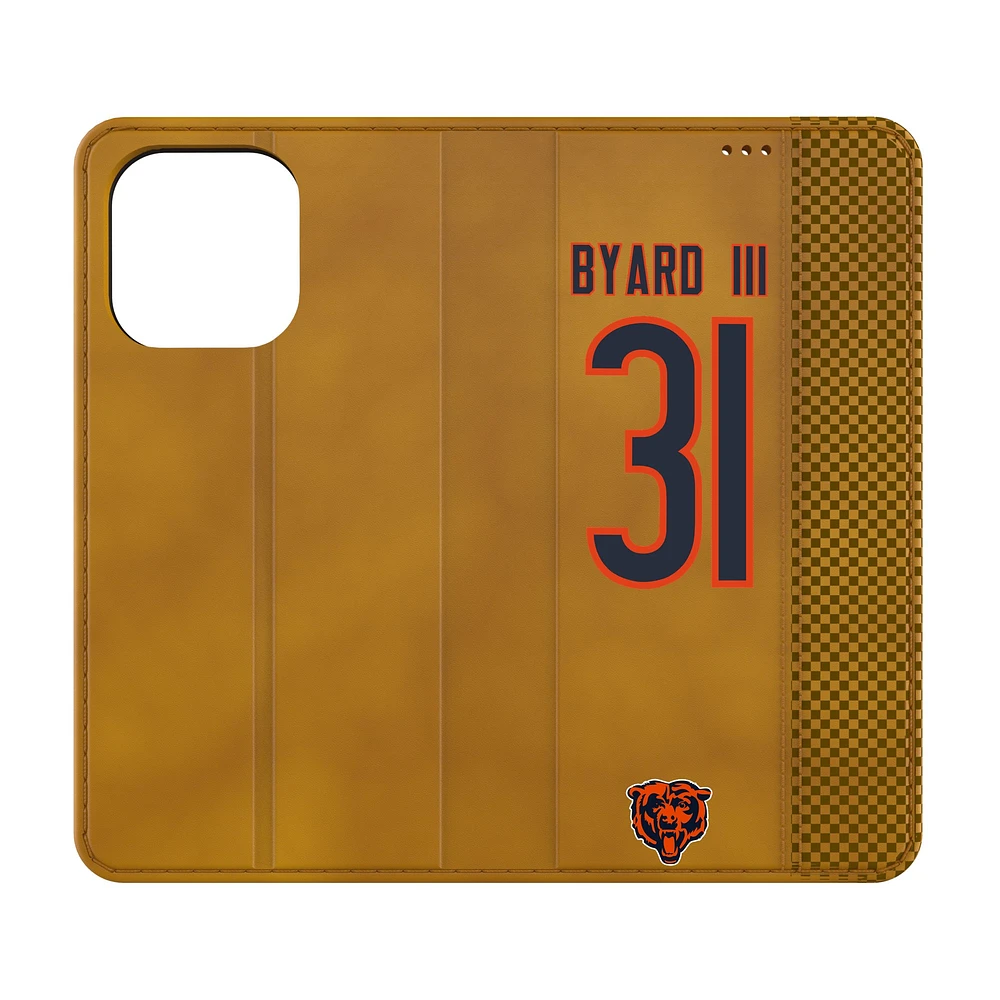 Keyscaper Kevin Byard III Brown Chicago Bears Folio iPhone Case