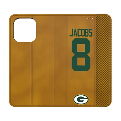 Keyscaper Josh Jacobs Brown Green Bay Packers Folio iPhone Case