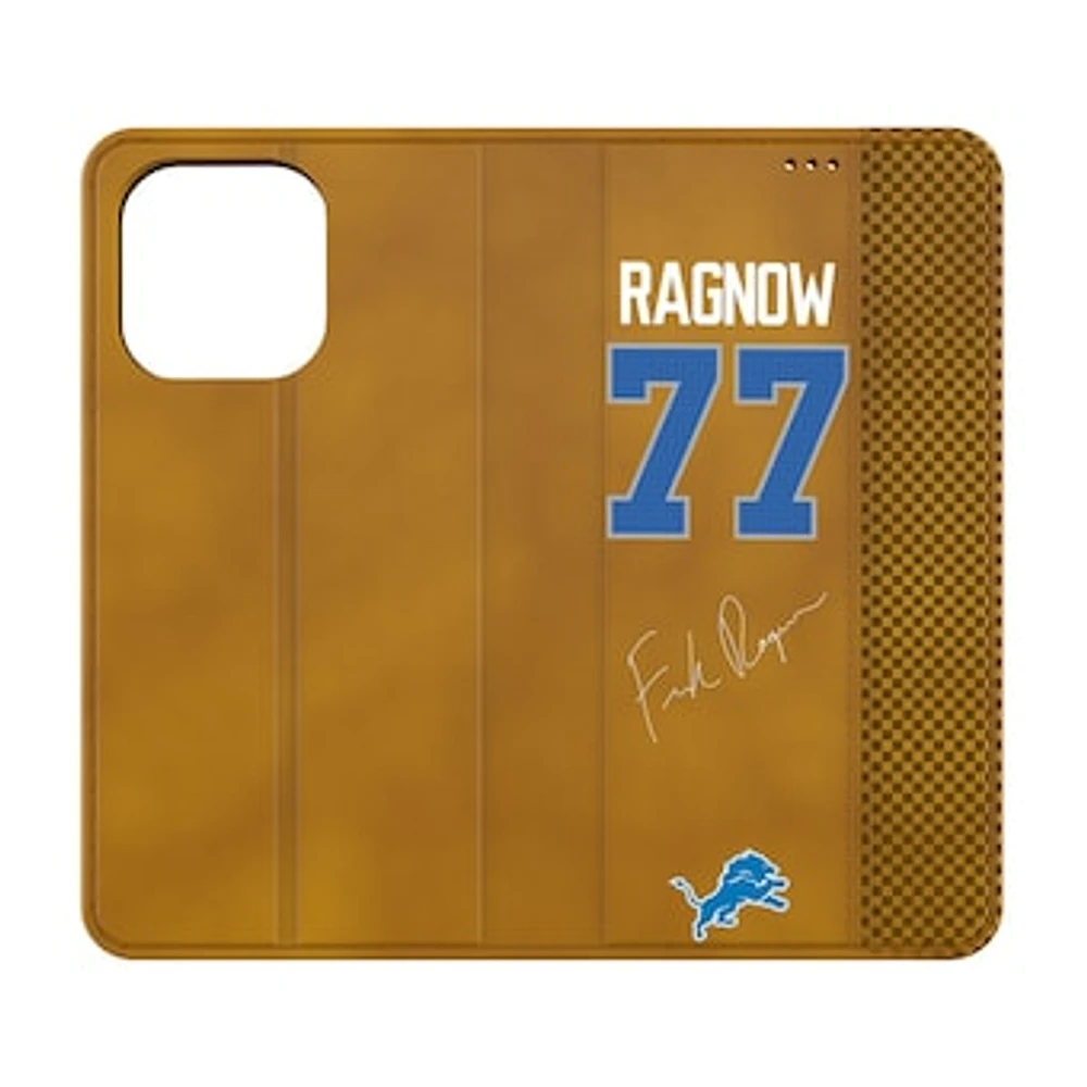 Keyscaper Frank Ragnow Brown Detroit Lions Folio iPhone Case