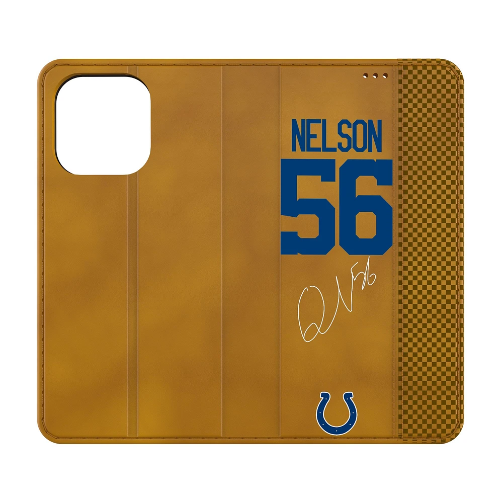 Keyscaper Quenton Nelson Brown Indianapolis Colts Folio iPhone Case