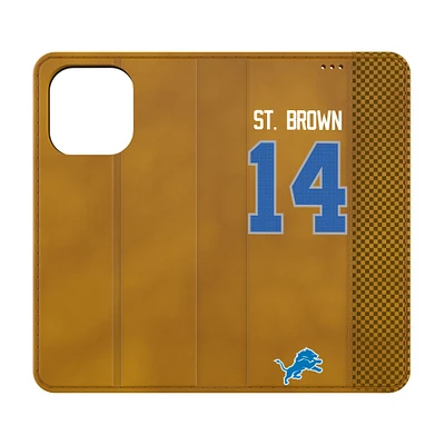 Keyscaper Amon-Ra St. Brown Detroit Lions Folio iPhone Case