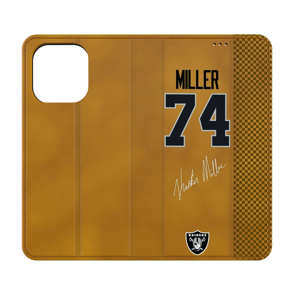Keyscaper Kolton Miller Brown Las Vegas Raiders Folio iPhone Case