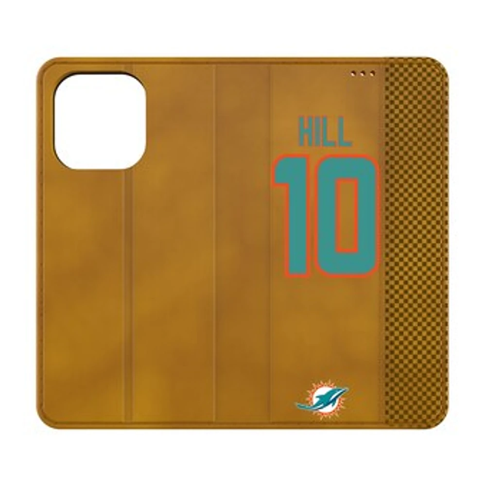 Keyscaper Tyreek Hill Brown Miami Dolphins Folio iPhone Case