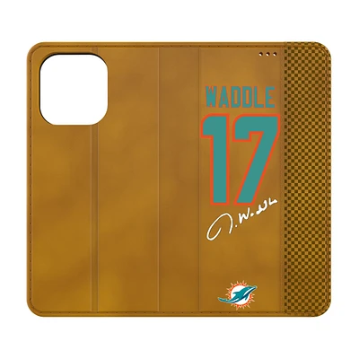 Keyscaper Jaylen Waddle Brown Miami Dolphins Folio iPhone Case