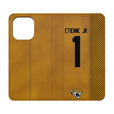 Keyscaper Travis Etienne Jr Brown Jacksonville Jaguars Folio iPhone Case