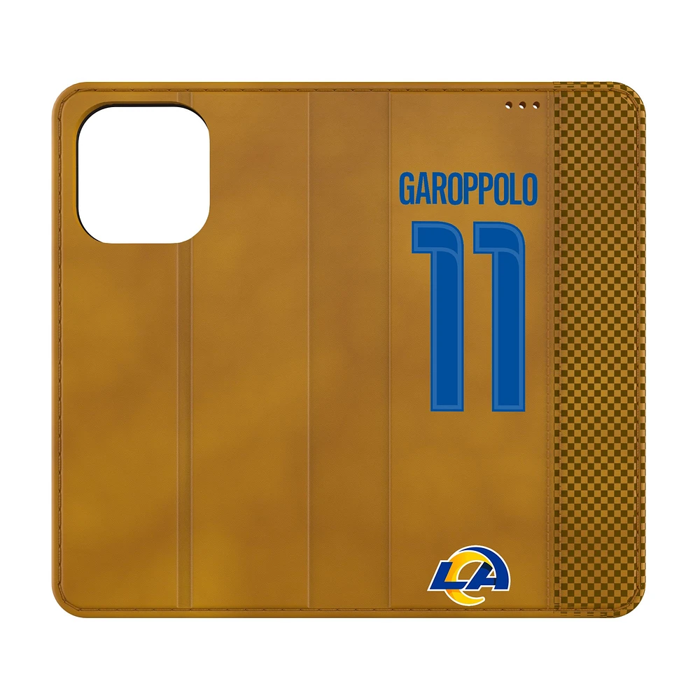 Keyscaper Jimmy Garoppolo Brown Los Angeles Rams Folio iPhone Case