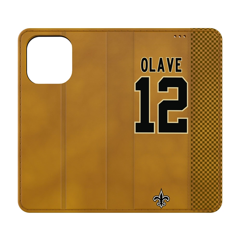 Keyscaper Chris Olave Brown New Orleans Saints Folio iPhone Case