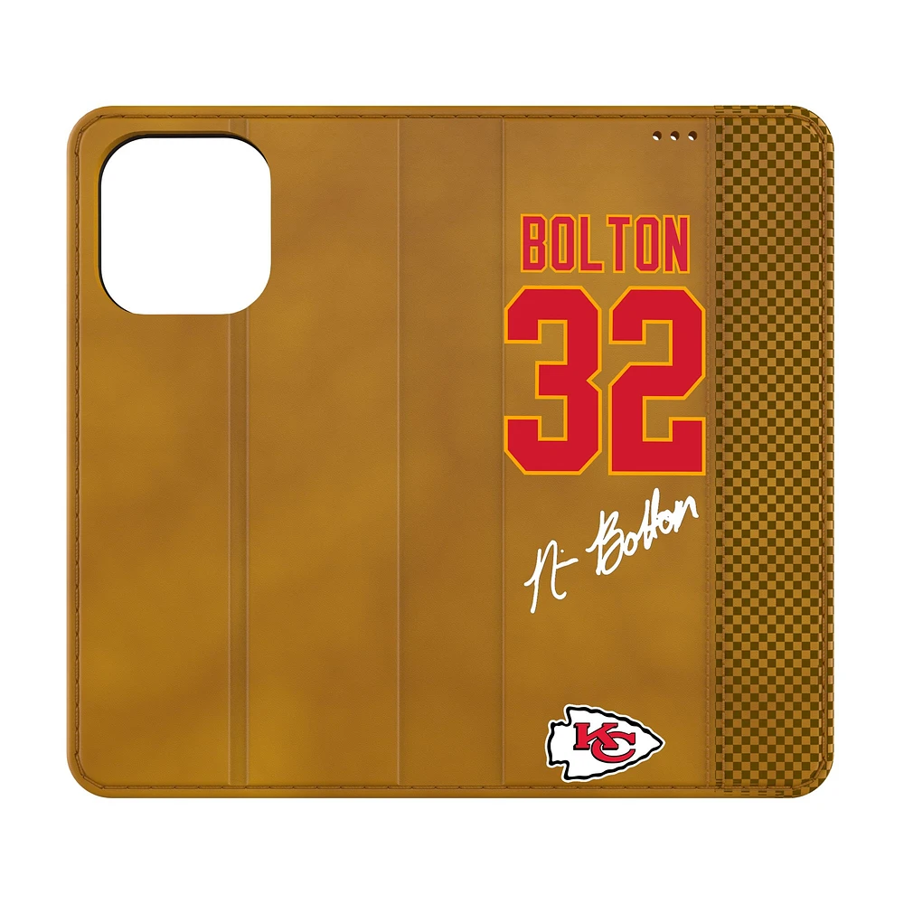Keyscaper Nick Bolton Brown Kansas City Chiefs Folio iPhone Case