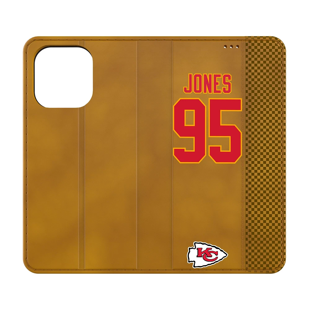 Keyscaper Chris Jones Brown Kansas City Chiefs Folio iPhone Case