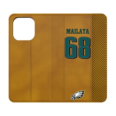 Keyscaper Jordan Mailata Brown Philadelphia Eagles Folio iPhone Case