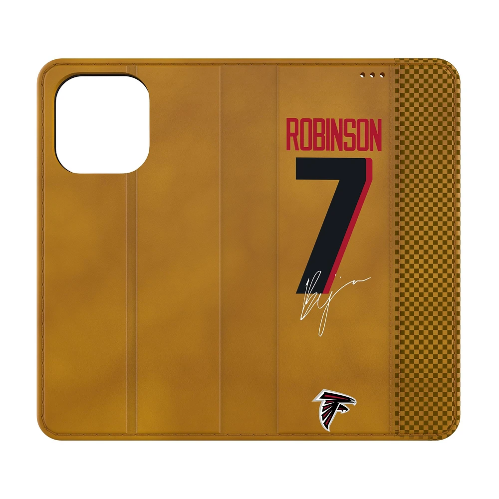 Keyscaper Bijan Robinson Brown Atlanta Falcons Folio iPhone Case