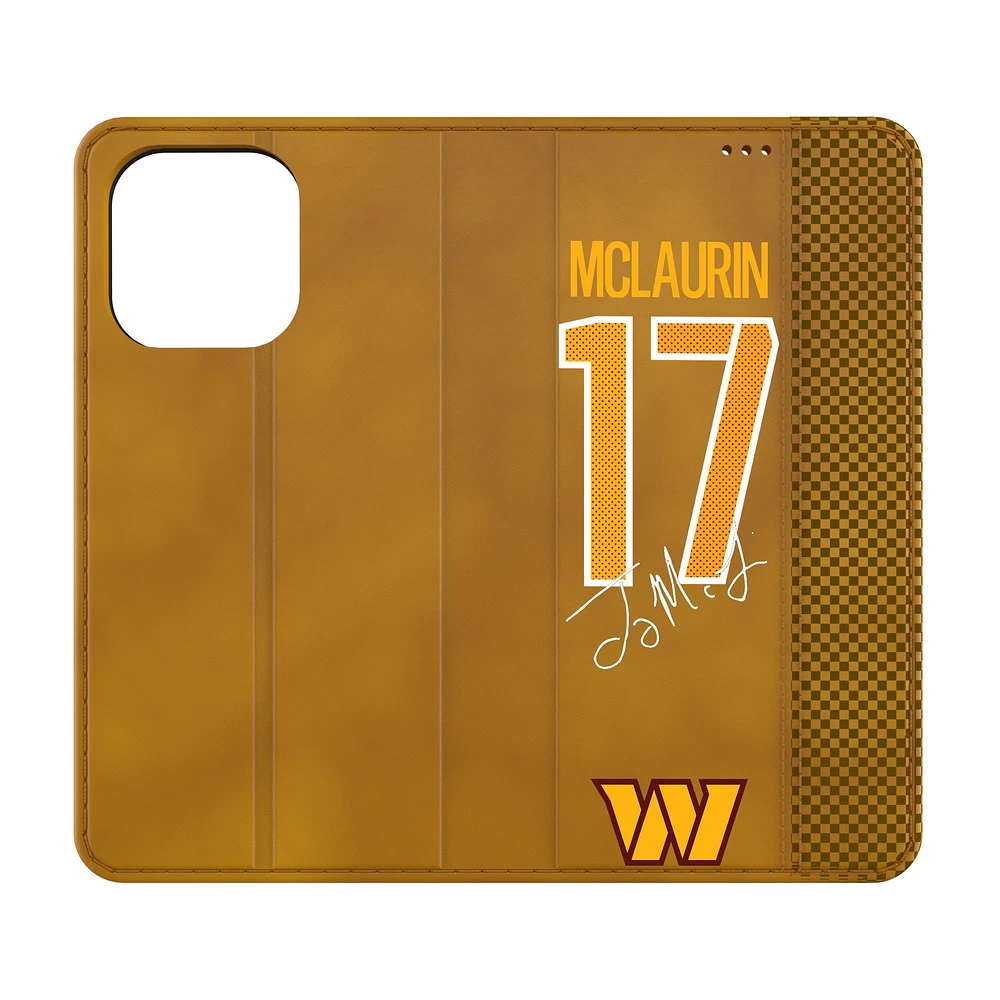 Keyscaper Terry McLaurin Brown Washington Commanders Folio iPhone Case