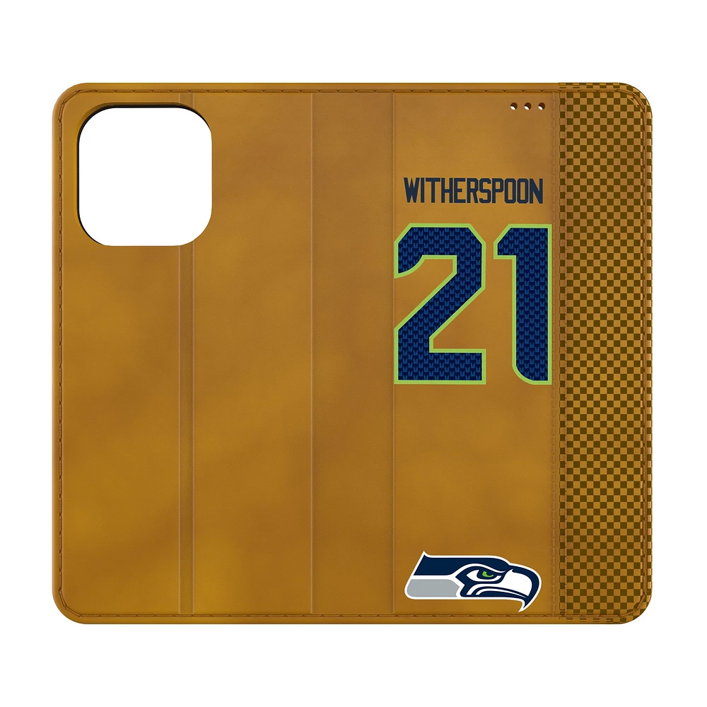 Keyscaper Devon Witherspoon Brown Seattle Seahawks Folio iPhone Case