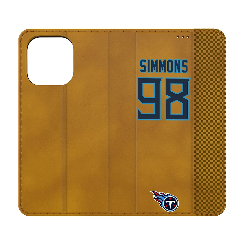 Keyscaper Jeffery Simmons Brown Tennessee Titans Folio iPhone Case
