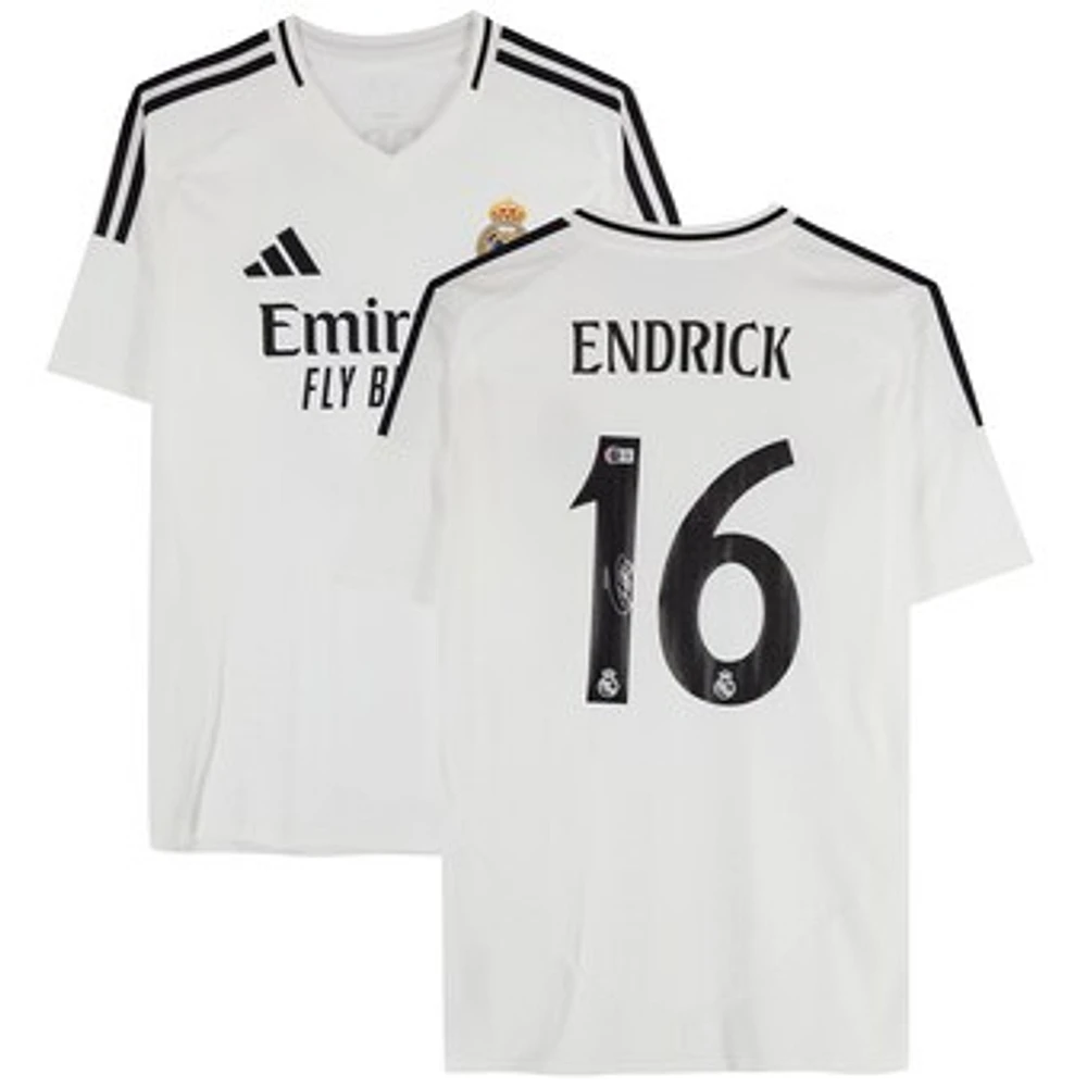 Endrick Real Madrid Autographed 2024-25 White adidas Jersey