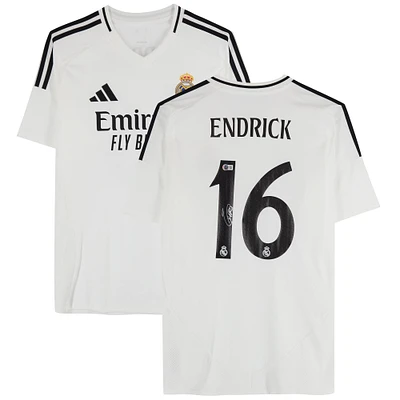 Endrick Real Madrid Autographed 2024-25 White adidas Jersey