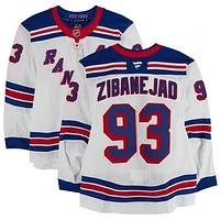 Mika Zibanejad New York Rangers Game-Used #93 White Jersey vs. Pittsburgh Penguins on October 9, 2024