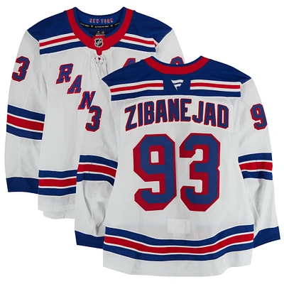 Mika Zibanejad New York Rangers Game-Used #93 White Jersey vs. Pittsburgh Penguins on October 9, 2024