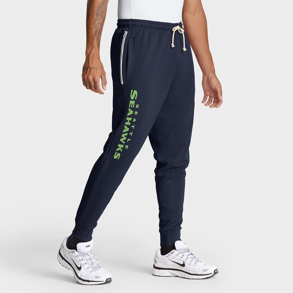 Men's Nike College Navy Seattle Seahawks Sideline Standard Issue Ground Game Dri-FIT Taper Pants