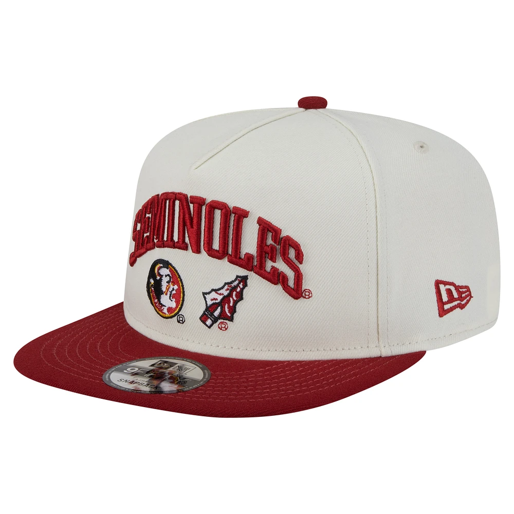 Men's New Era White Florida State Seminoles Collegiate 9FIFTY A-Frame Snapback Hat