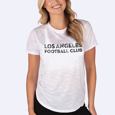Women's Concepts Sport White LAFC Infuse Distressed Slub Knit Top