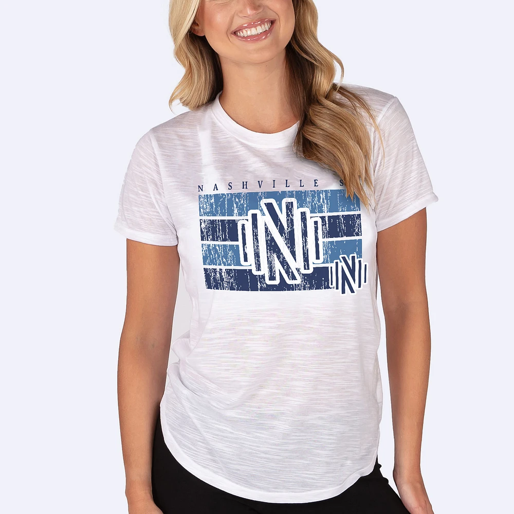 Women's Concepts Sport White Nashville SC Infuse Distressed Slub Knit Top