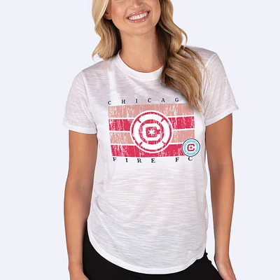 Women's Concepts Sport White Chicago Fire Infuse Distressed Slub Knit Top
