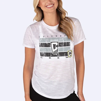 Women's Concepts Sport White Columbus Crew Infuse Distressed Slub Knit Top