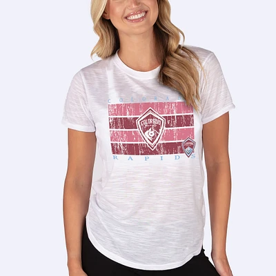 Women's Concepts Sport White Colorado Rapids Infuse Distressed Slub Knit Top