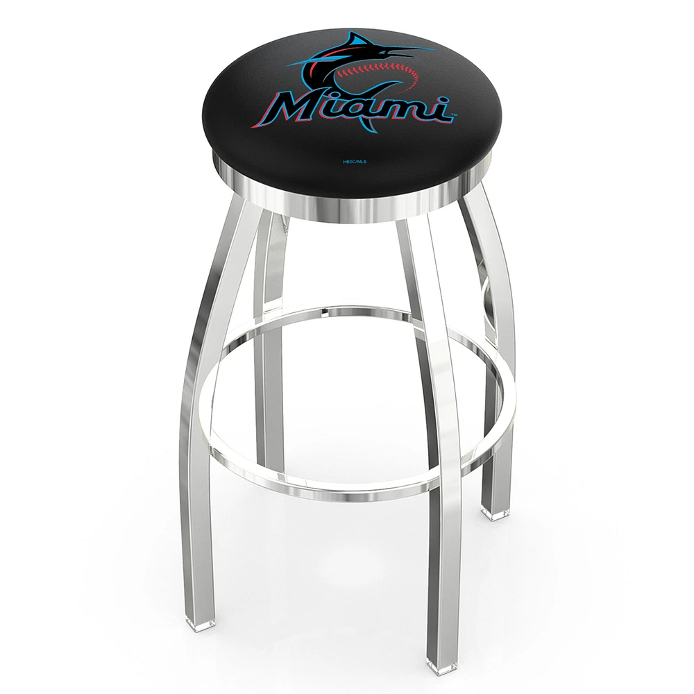 Miami Marlins 30" Chrome Swivel Bar Stool