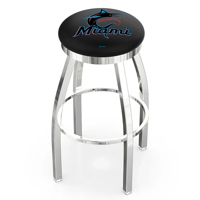 Miami Marlins 36" Chrome Swivel Counter Stool