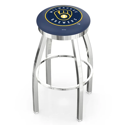 Milwaukee Brewers 36" Chrome Swivel Counter Stool