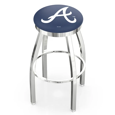 Atlanta Braves 36" Chrome Swivel Counter Stool