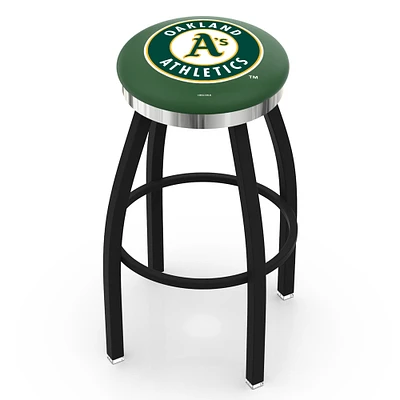 Oakland Athletics 25" Swivel Counter Stool with Chrome Accent