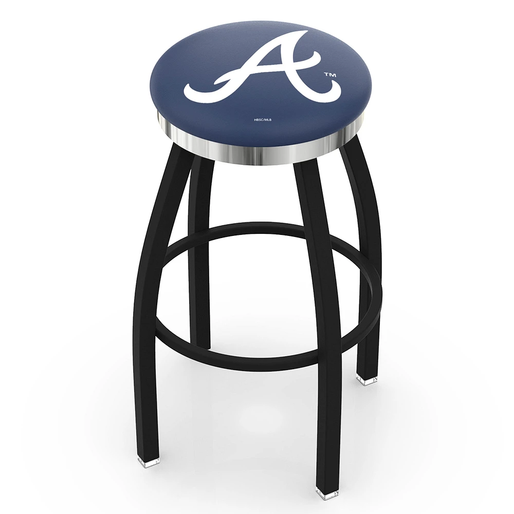 Atlanta Braves 30" Swivel Counter Stool with Chrome Accent