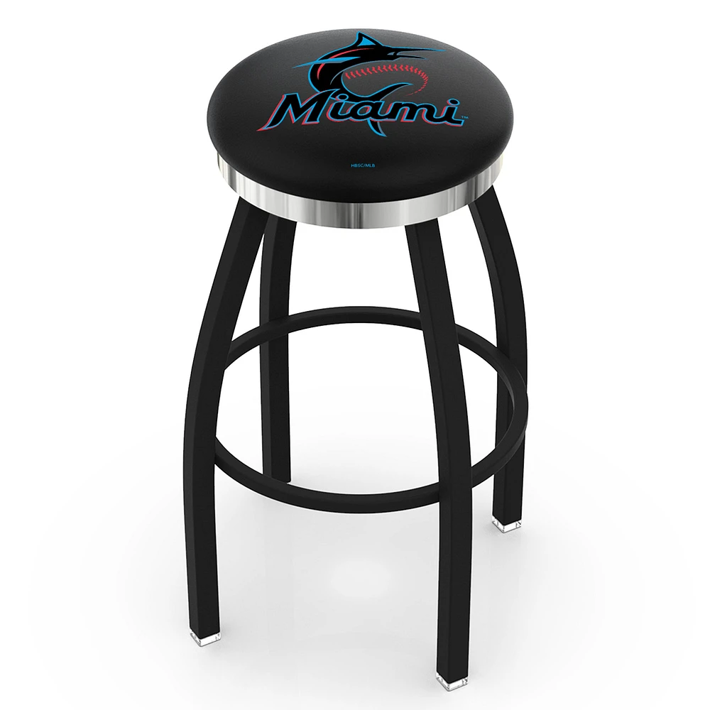 Miami Marlins 30" Swivel Counter Stool with Chrome Accent