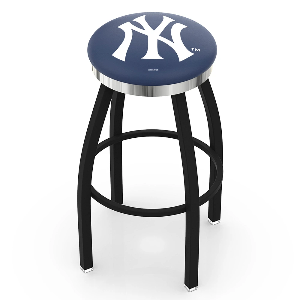 New York Yankees 30" Swivel Counter Stool with Chrome Accent