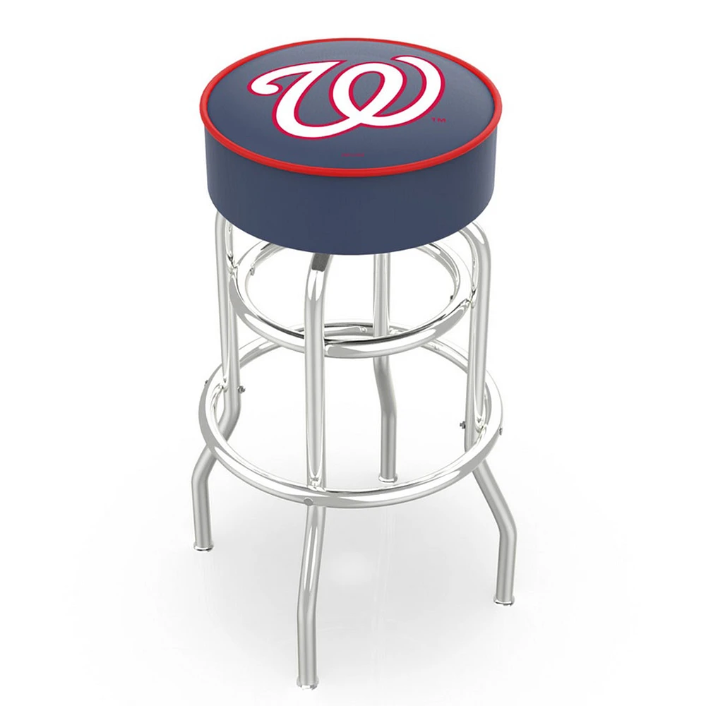Washington Nationals 25" Double Ring Chrome Swivel Counter Stool