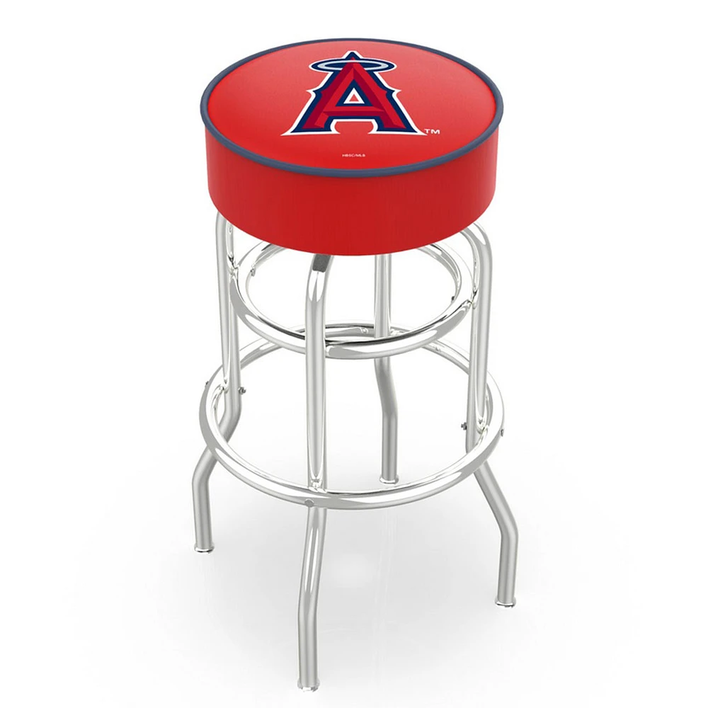 Los Angeles Angels 25" Double Ring Chrome Swivel Counter Stool