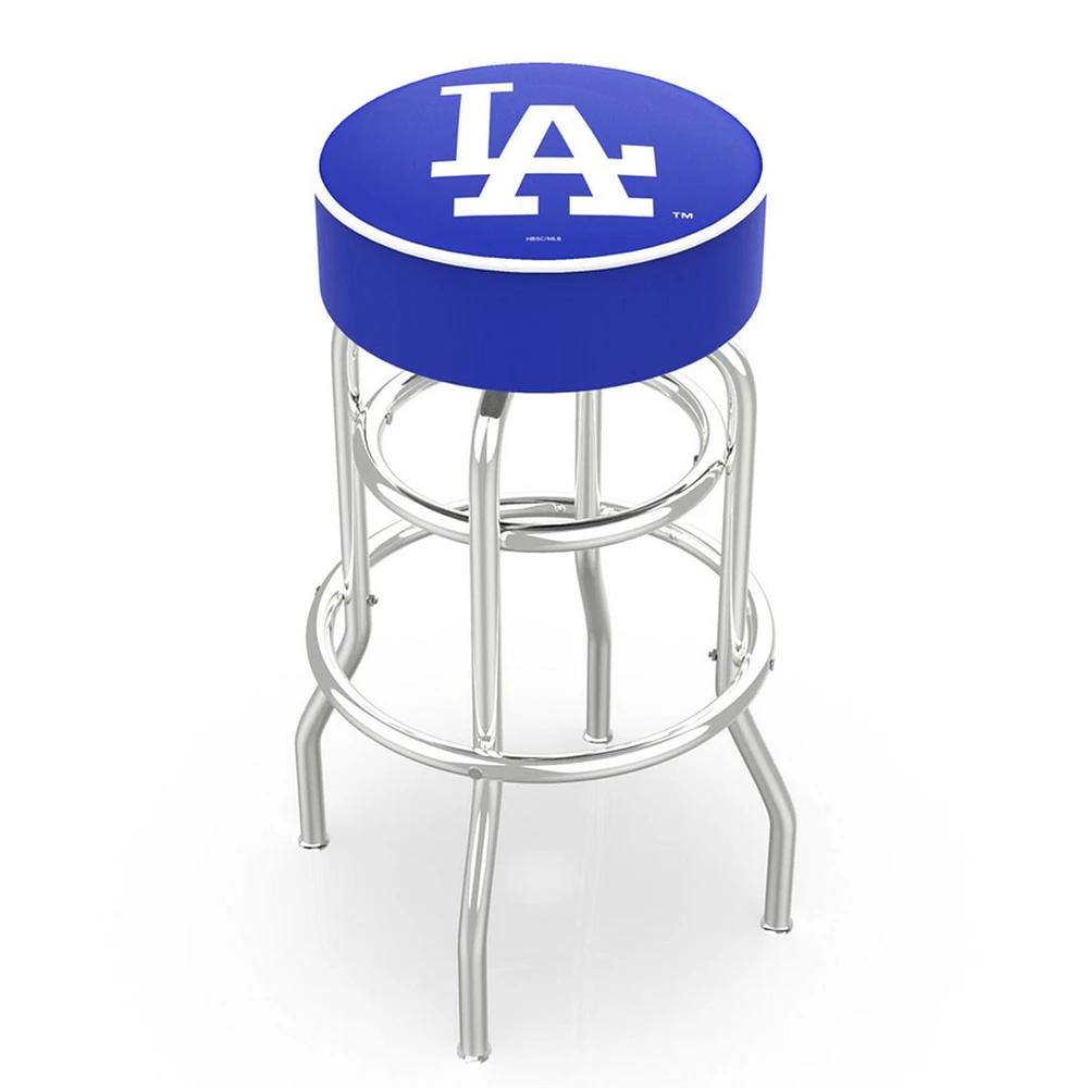 Los Angeles Dodgers 25" Double Ring Chrome Swivel Counter Stool