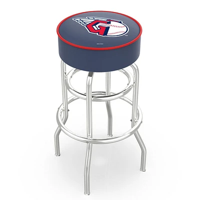 Cleveland Guardians 25" Double Ring Chrome Swivel Counter Stool