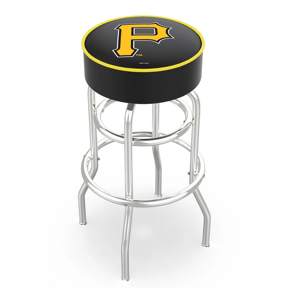 Pittsburgh Pirates 25" Double Ring Chrome Swivel Counter Stool