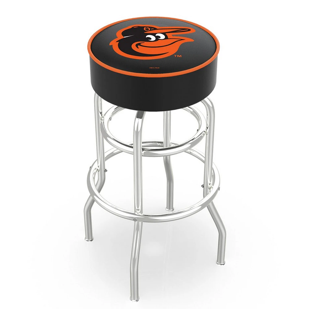 Baltimore Orioles 25" Double Ring Chrome Swivel Counter Stool