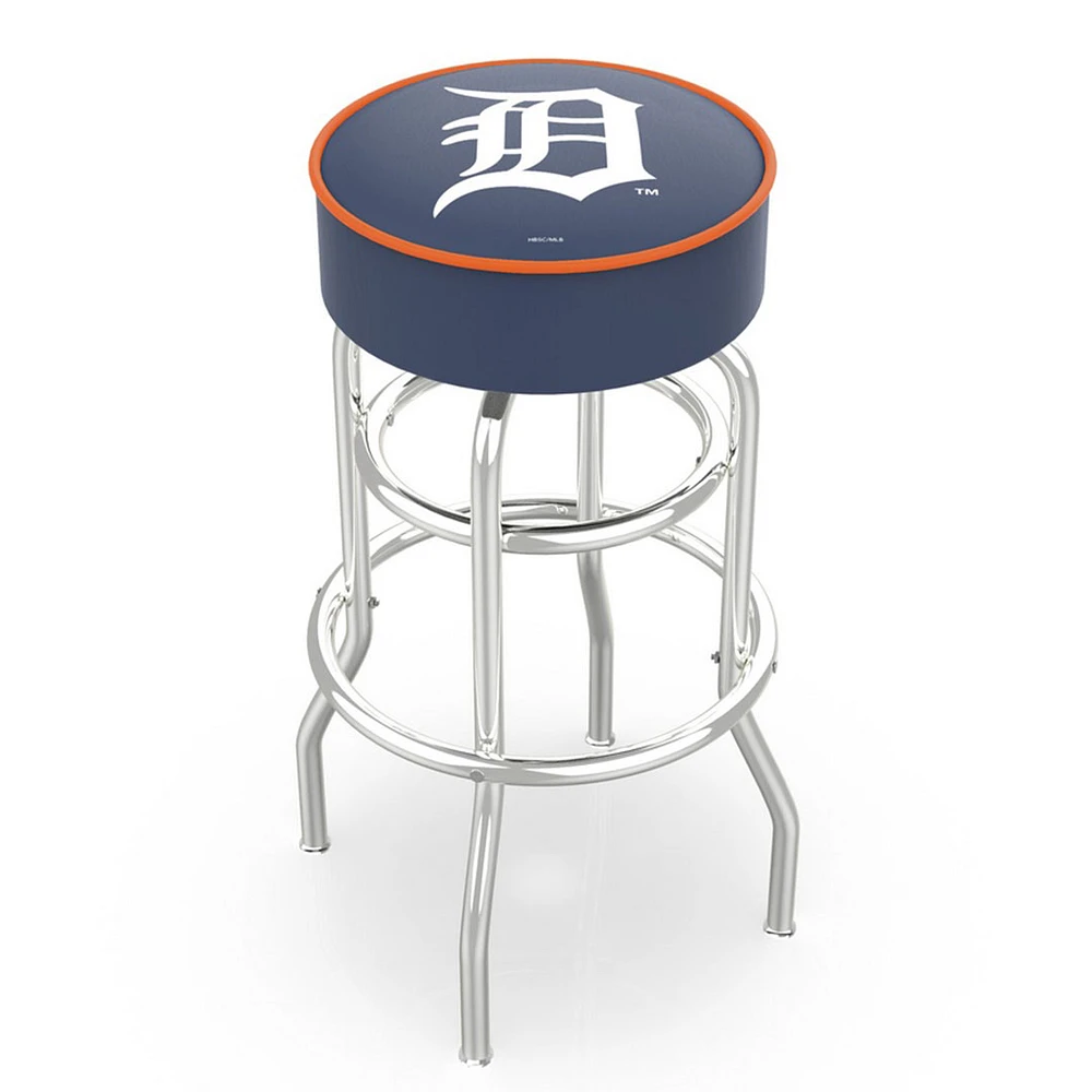 Detroit Tigers 25" Double Ring Chrome Swivel Counter Stool