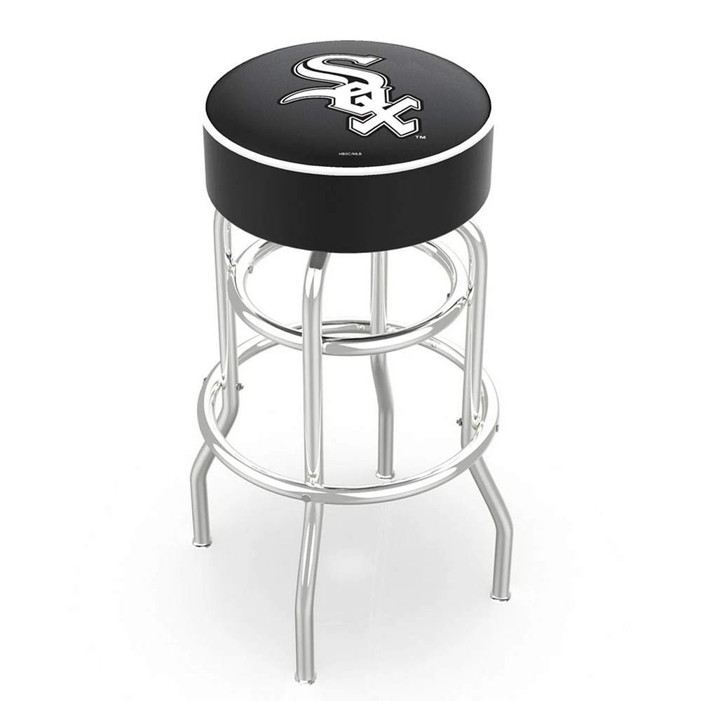 Chicago White Sox 30" Double Ring Chrome Swivel Counter Stool