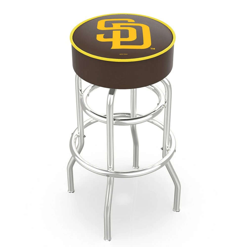 San Diego Padres 30" Double Ring Chrome Swivel Counter Stool